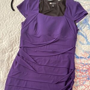 Stretchy purple Carole Little party dress. Stretchy all over!  Size 14.